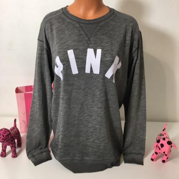 PINK Victoria's Secret Tops - PINK VS LOGO CREWNECK SWEATSHIRT